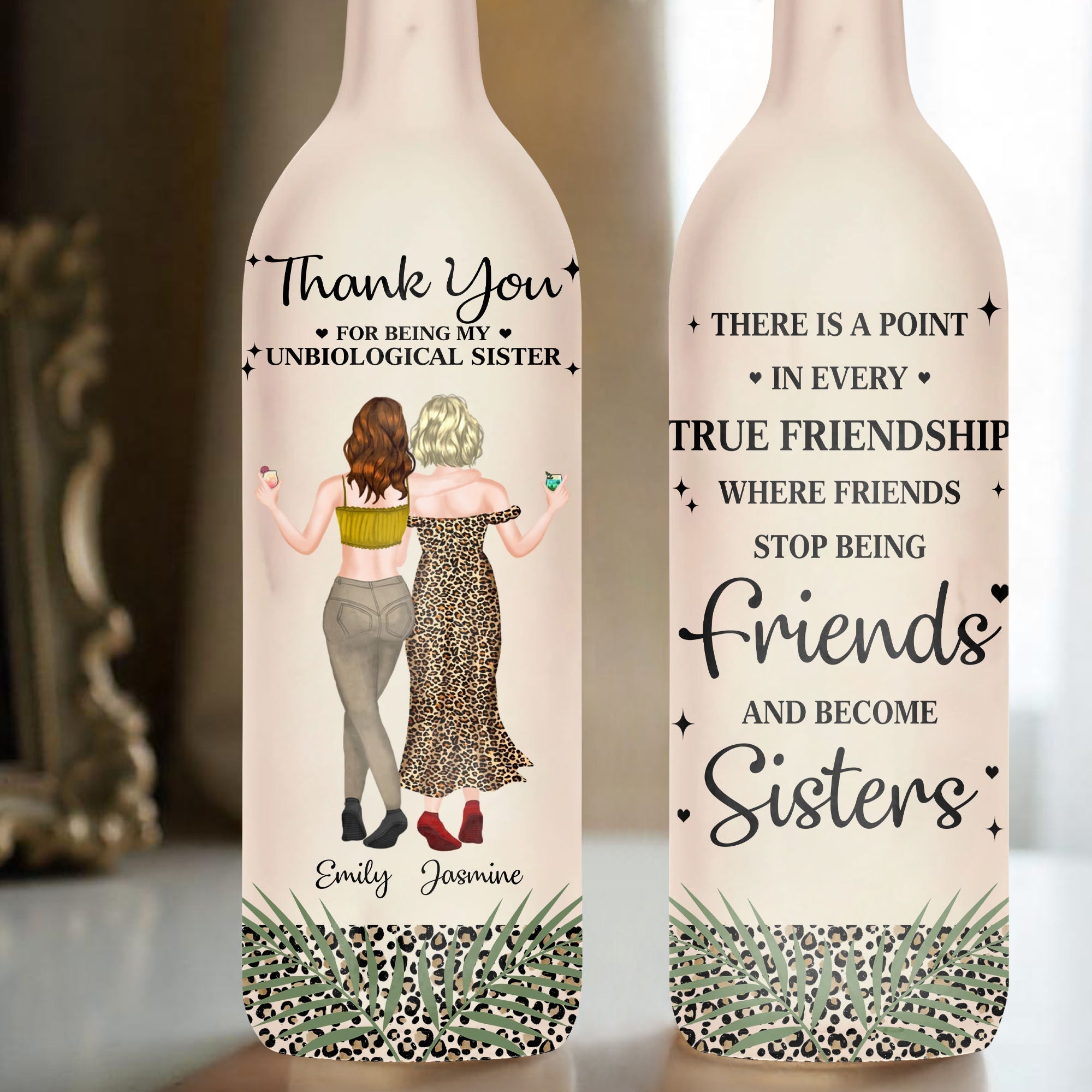 Personalized Bottle Lamp with Custom Message for Best Friends
