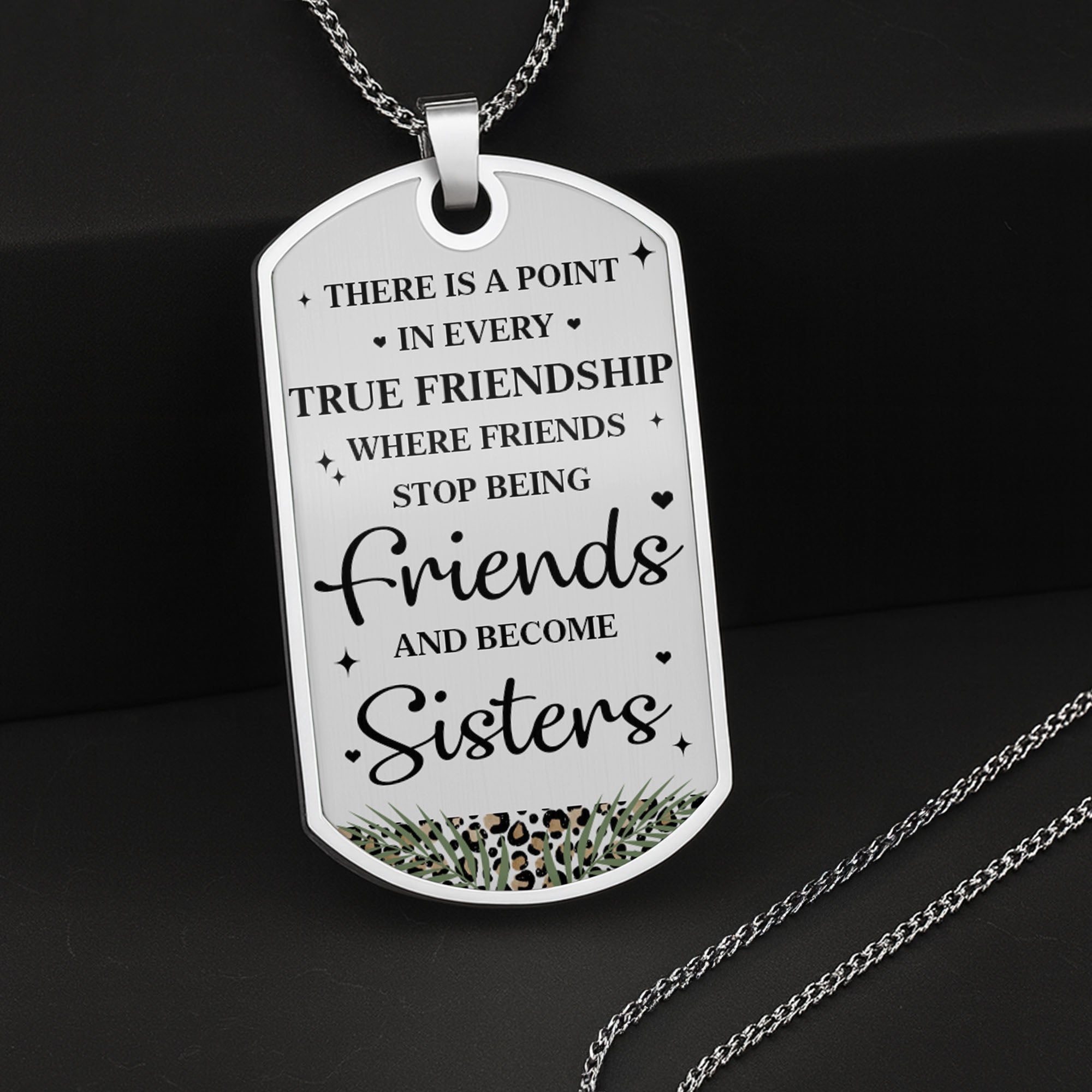 Personalized Dog Tag Necklace for Best Friends Custom Text