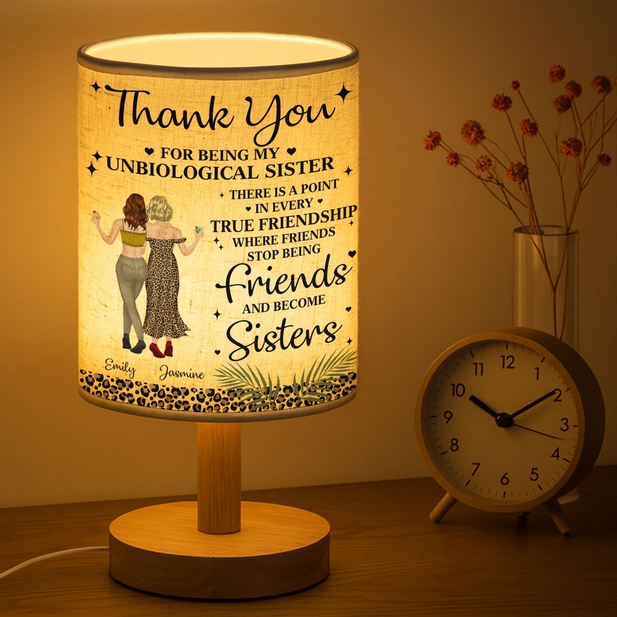 Personalized Fabric Lamp Custom Best Friends Art Gift