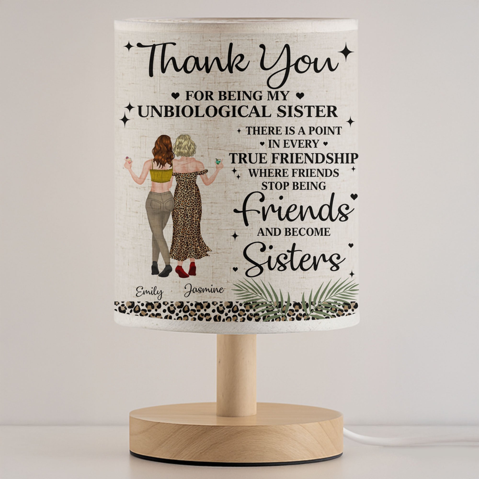 Personalized Fabric Lamp Custom Best Friends Art Gift