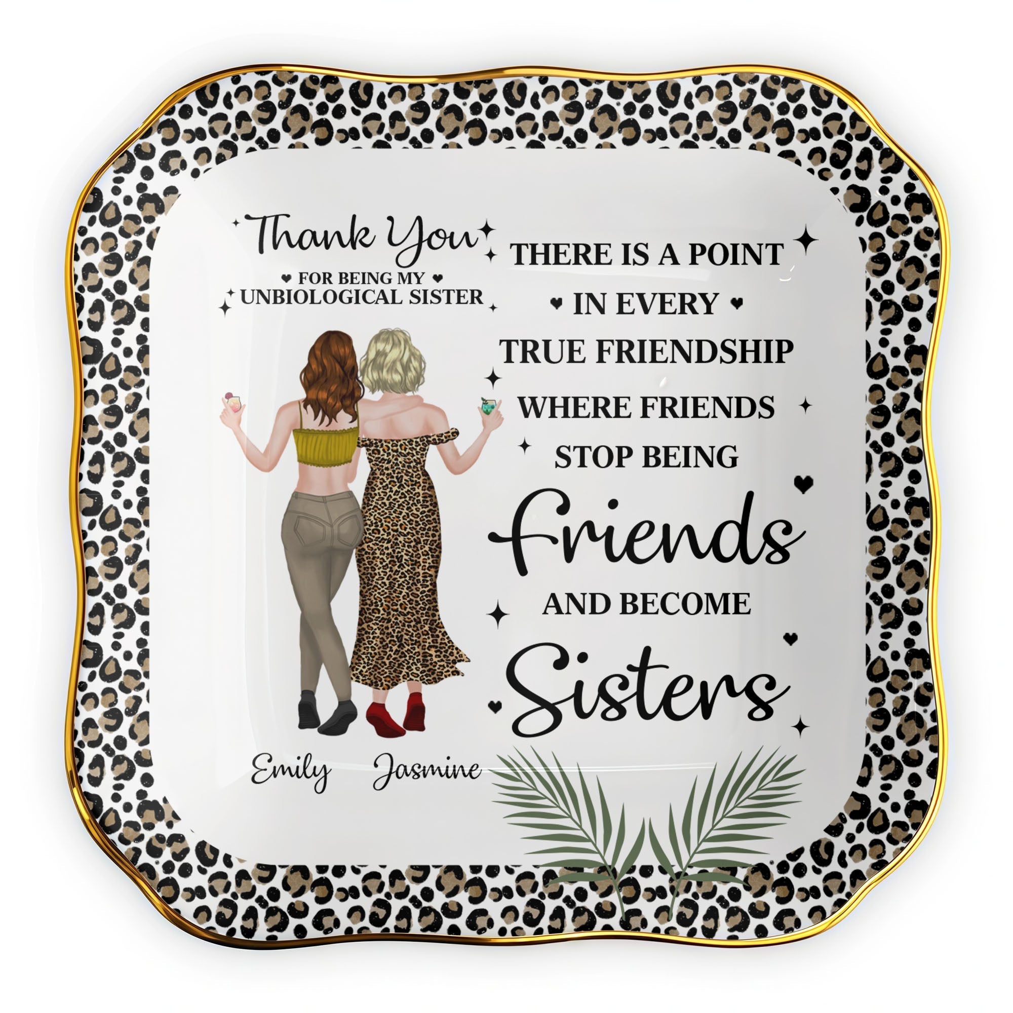 Personalized Lace Square Jewelry Dish Custom Name Gift for Besties