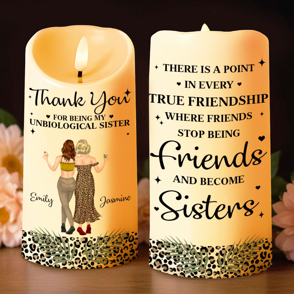 Personalized LED Candle Custom Name Gift for Best Friend
