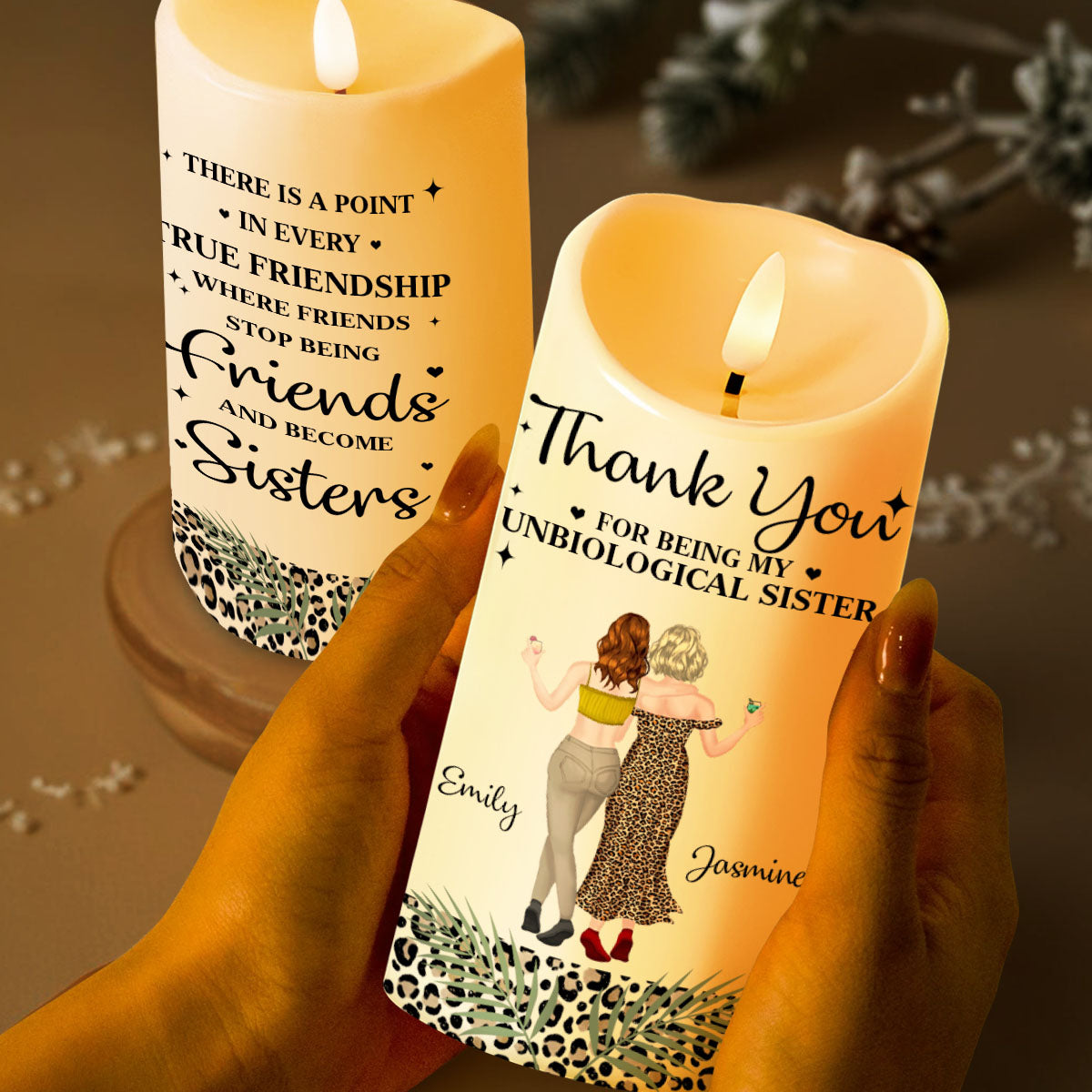 Personalized LED Candle Custom Name Gift for Best Friend