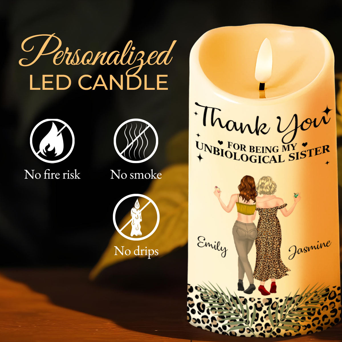 Personalized LED Candle Custom Name Gift for Best Friend
