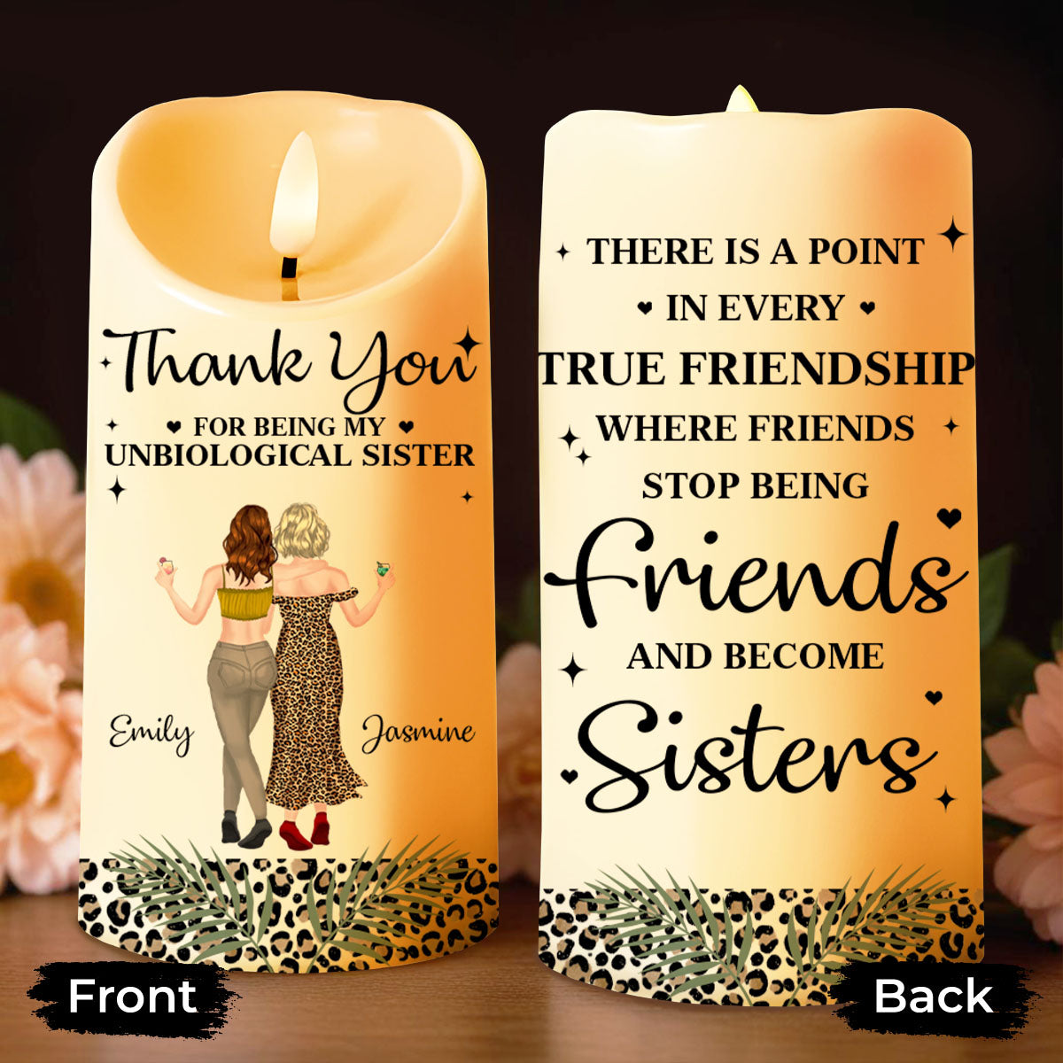 Personalized LED Candle Custom Name Gift for Best Friend