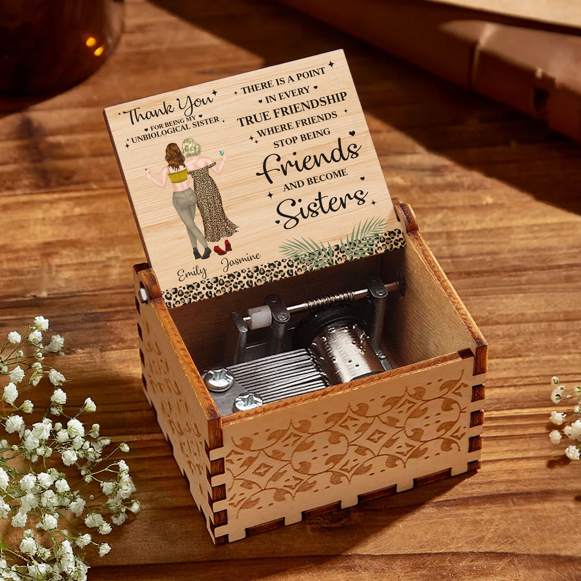 Personalized Wooden Music Box Custom Gift for Best Friend