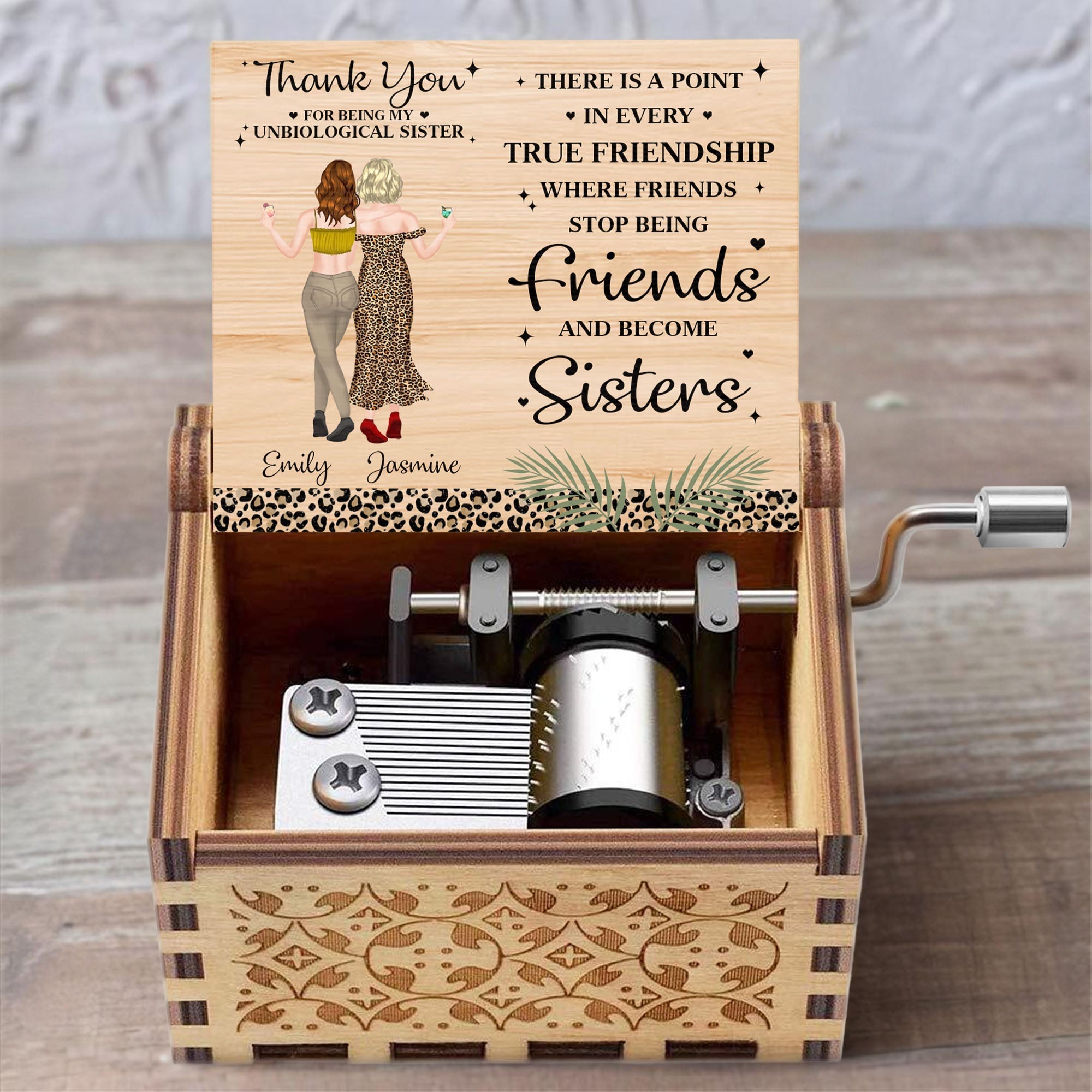 Personalized Wooden Music Box Custom Gift for Best Friend
