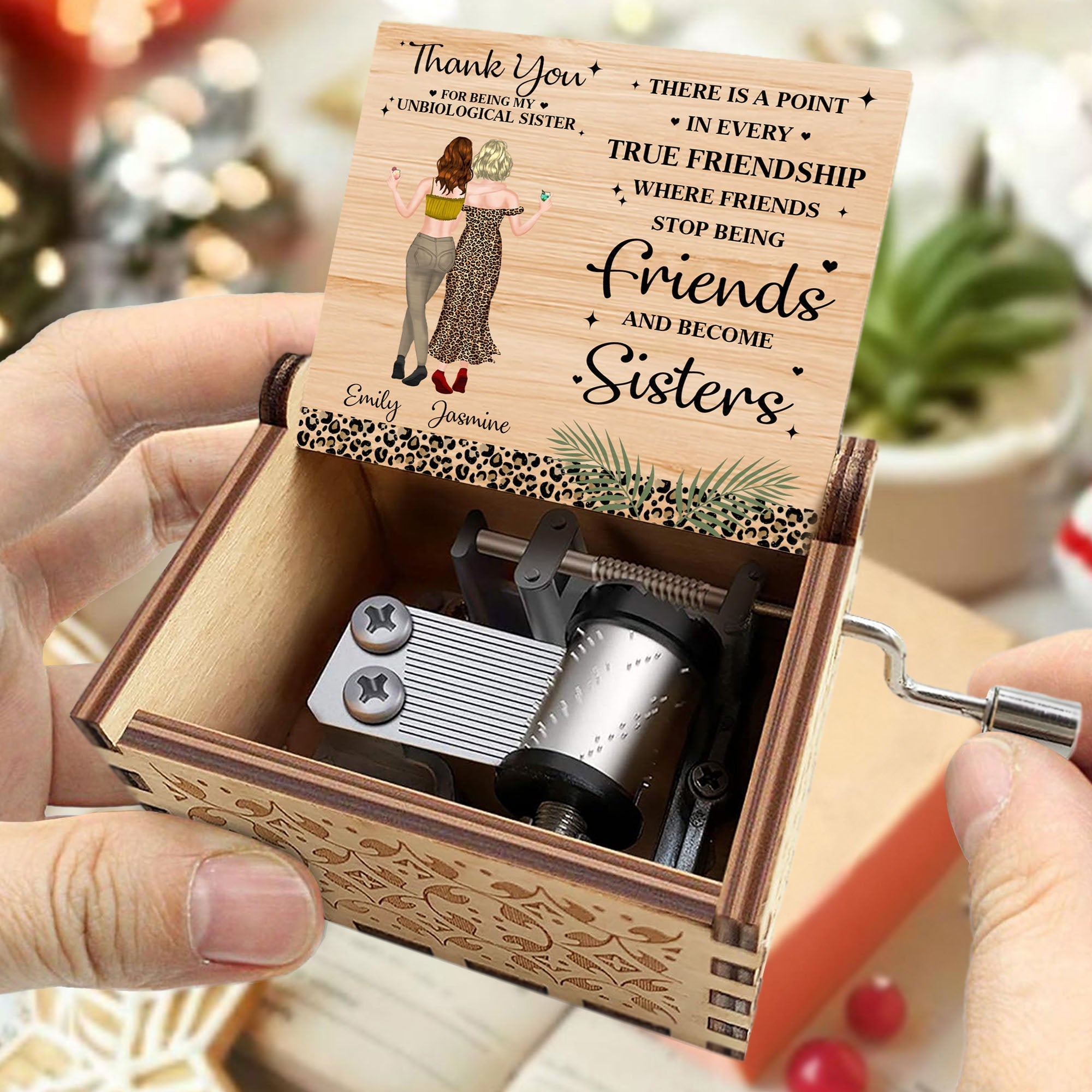 Personalized Wooden Music Box Custom Gift for Best Friend