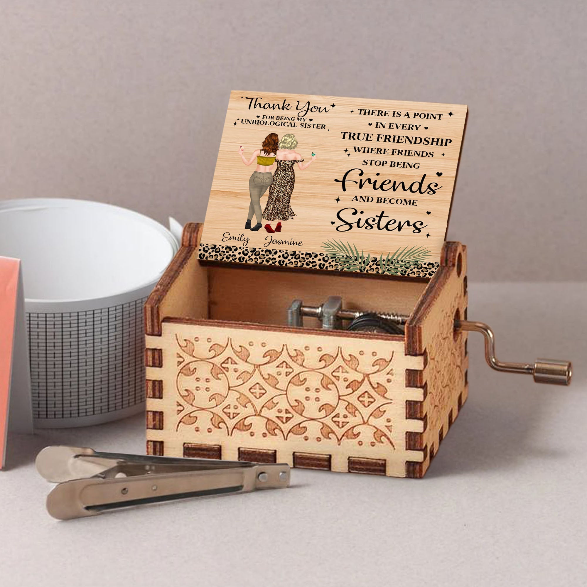 Personalized Wooden Music Box Custom Gift for Best Friend