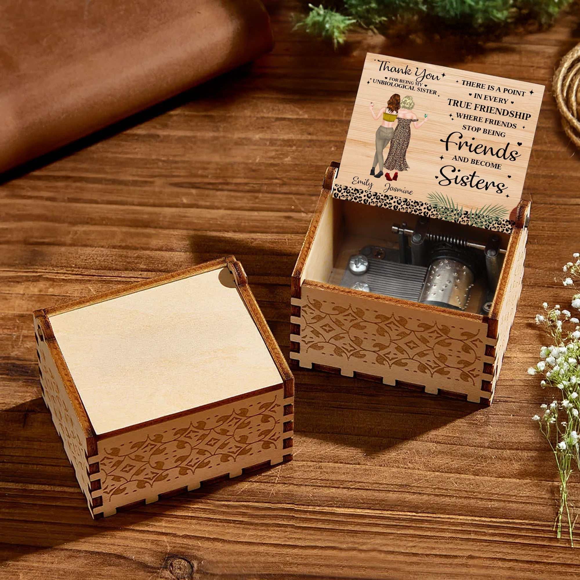 Personalized Wooden Music Box Custom Gift for Best Friend