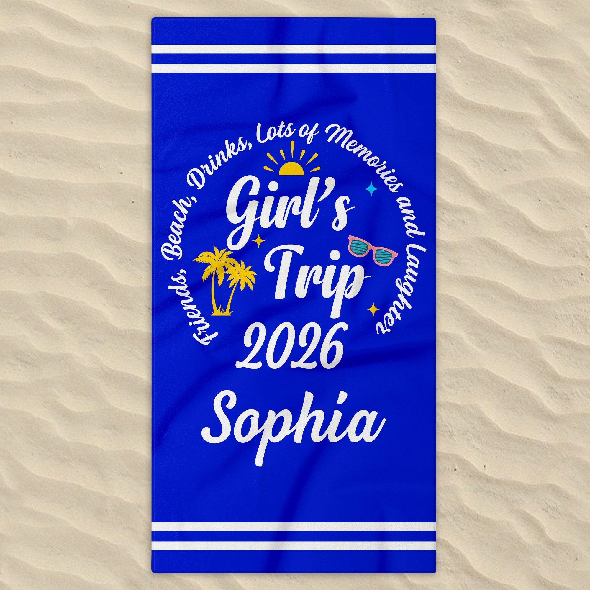 Personalized Microfiber Beach Towel Custom Name Gift for Best Friends
