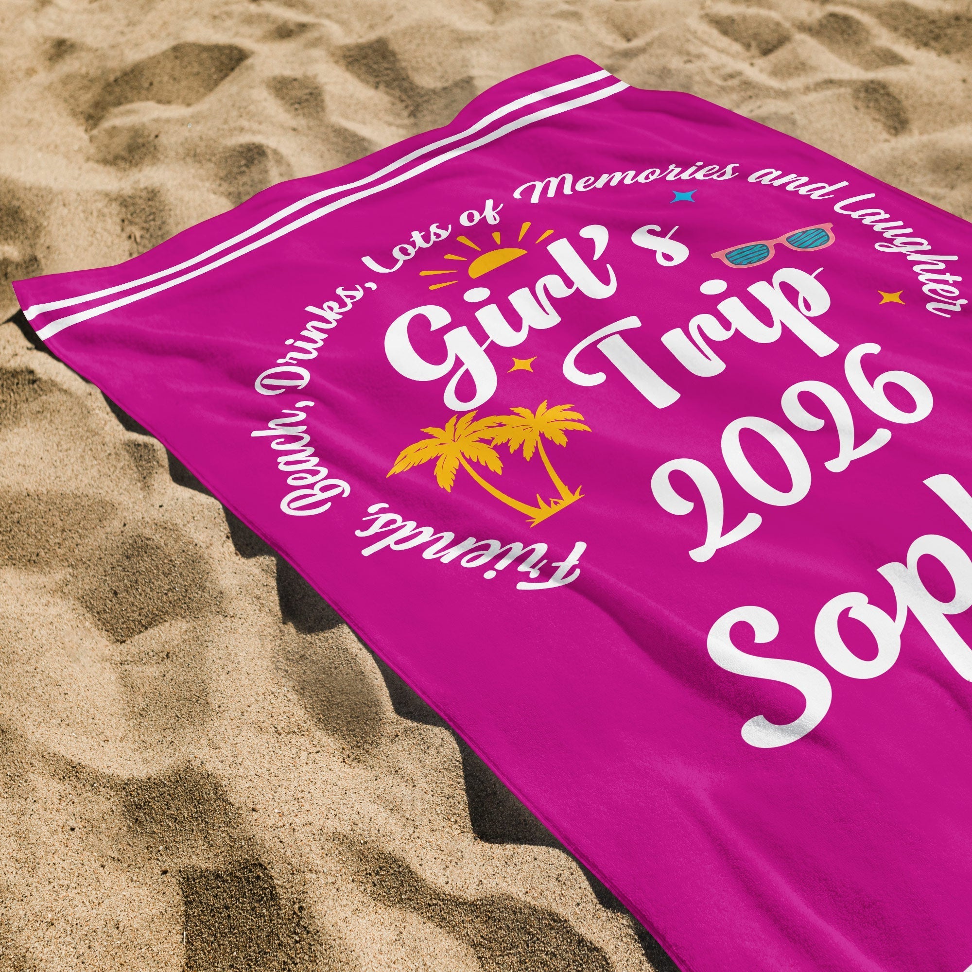 Personalized Microfiber Beach Towel Custom Name Gift for Best Friends