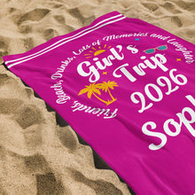 Load image into Gallery viewer, Personalized Microfiber Beach Towel Custom Name Gift for Best Friends
