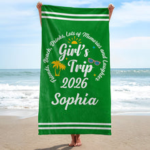 Load image into Gallery viewer, Personalized Microfiber Beach Towel Custom Name Gift for Best Friends
