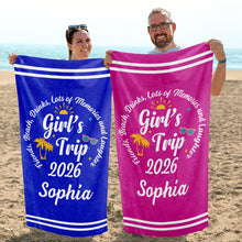 Load image into Gallery viewer, Personalized Microfiber Beach Towel Custom Name Gift for Best Friends
