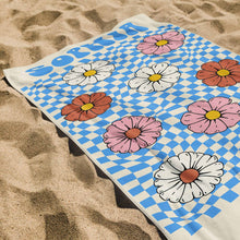 Load image into Gallery viewer, Personalized Groovy Beach Towel Custom Name Floral Gift
