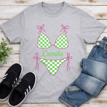 Load image into Gallery viewer, Personalized Checkered Swimsuit T-shirt &amp; Hoodie Gift for Friends
