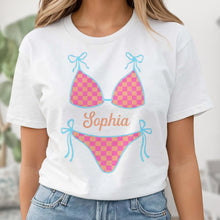 Load image into Gallery viewer, Personalized Checkered Swimsuit T-shirt &amp; Hoodie Gift for Friends
