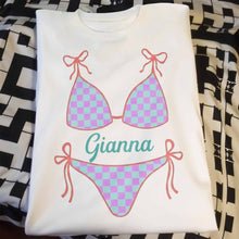 Load image into Gallery viewer, Personalized Checkered Swimsuit T-shirt &amp; Hoodie Gift for Friends
