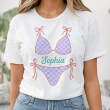 Load image into Gallery viewer, Personalized Checkered Swimsuit T-shirt &amp; Hoodie Gift for Friends
