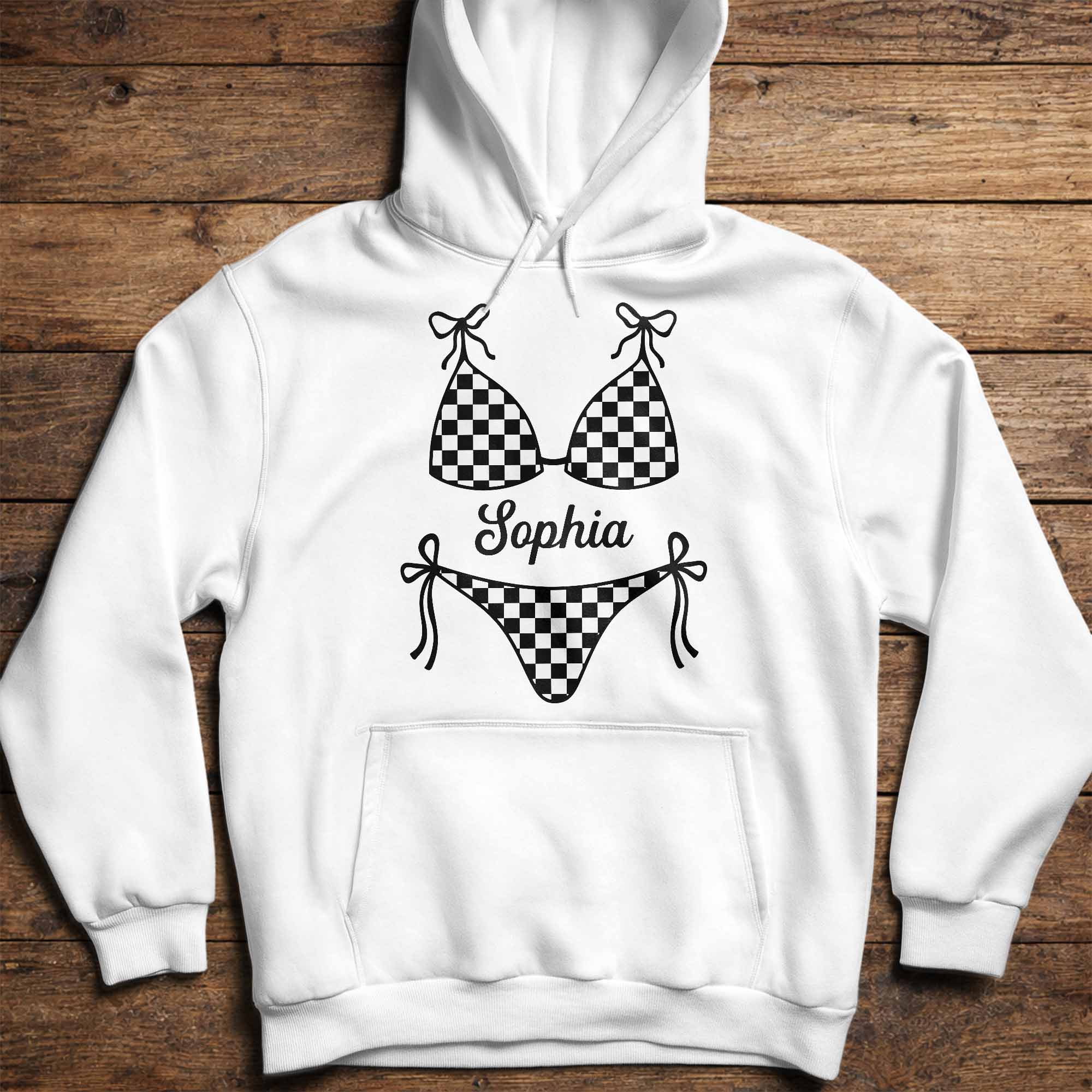 Personalized Checkered Swimsuit T-shirt & Hoodie Gift for Friends