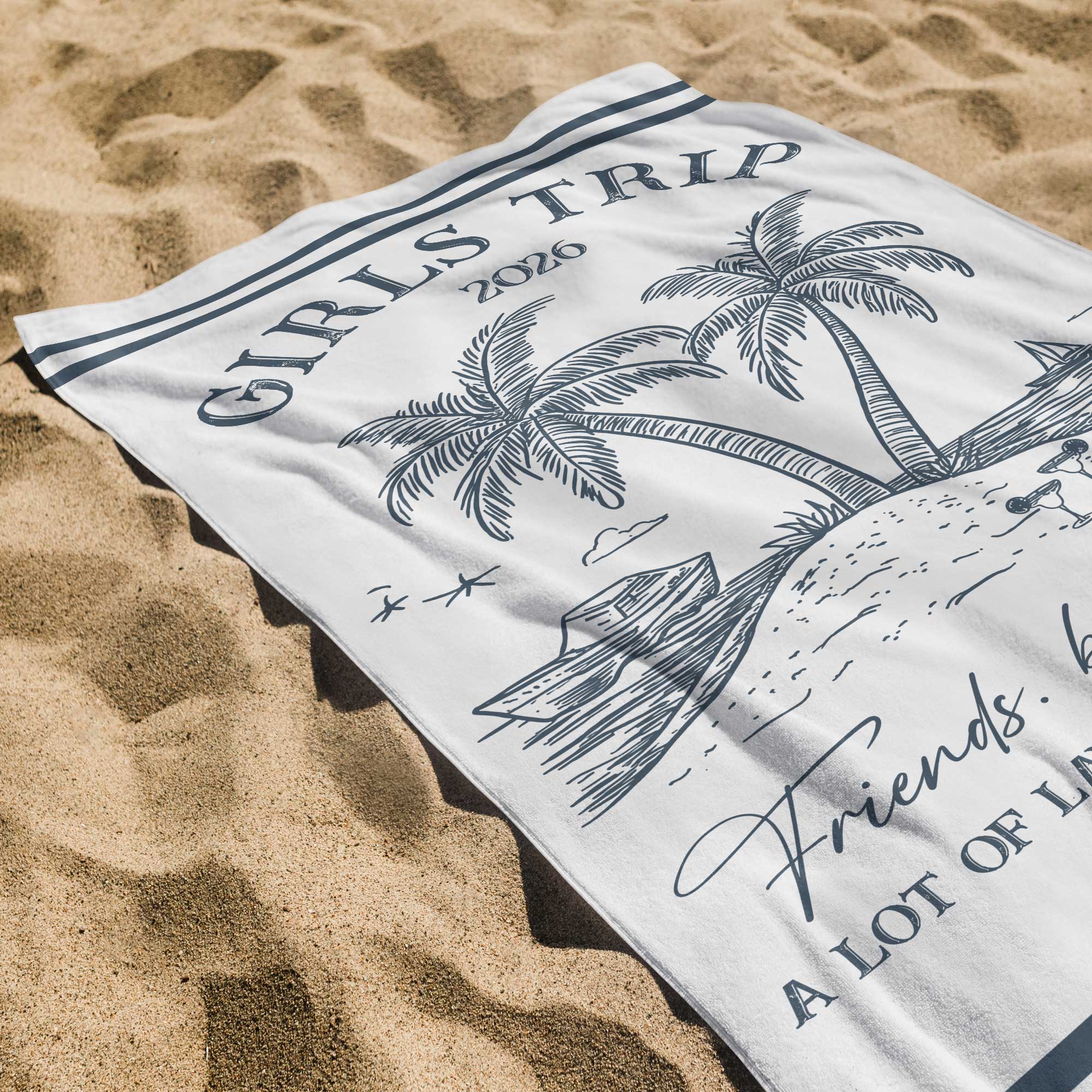 Personalized Microfiber Beach Towel Custom Name Friends Gift