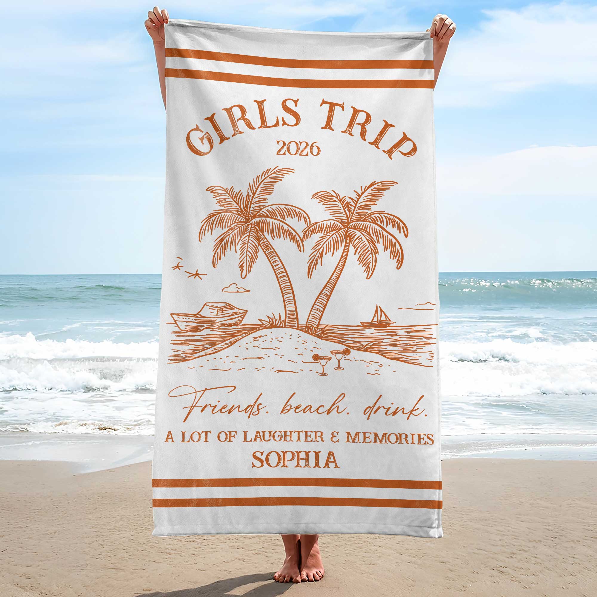 Personalized Microfiber Beach Towel Custom Name Friends Gift