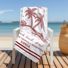 Load image into Gallery viewer, Personalized Microfiber Beach Towel Custom Name Friends Gift
