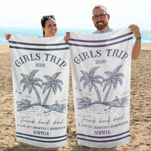 Load image into Gallery viewer, Personalized Microfiber Beach Towel Custom Name Friends Gift
