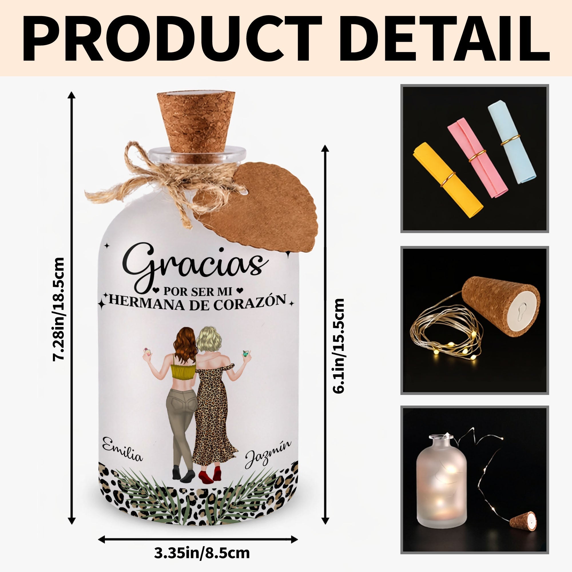 Personalized Short Bottle Light Custom Gift for Best Friends