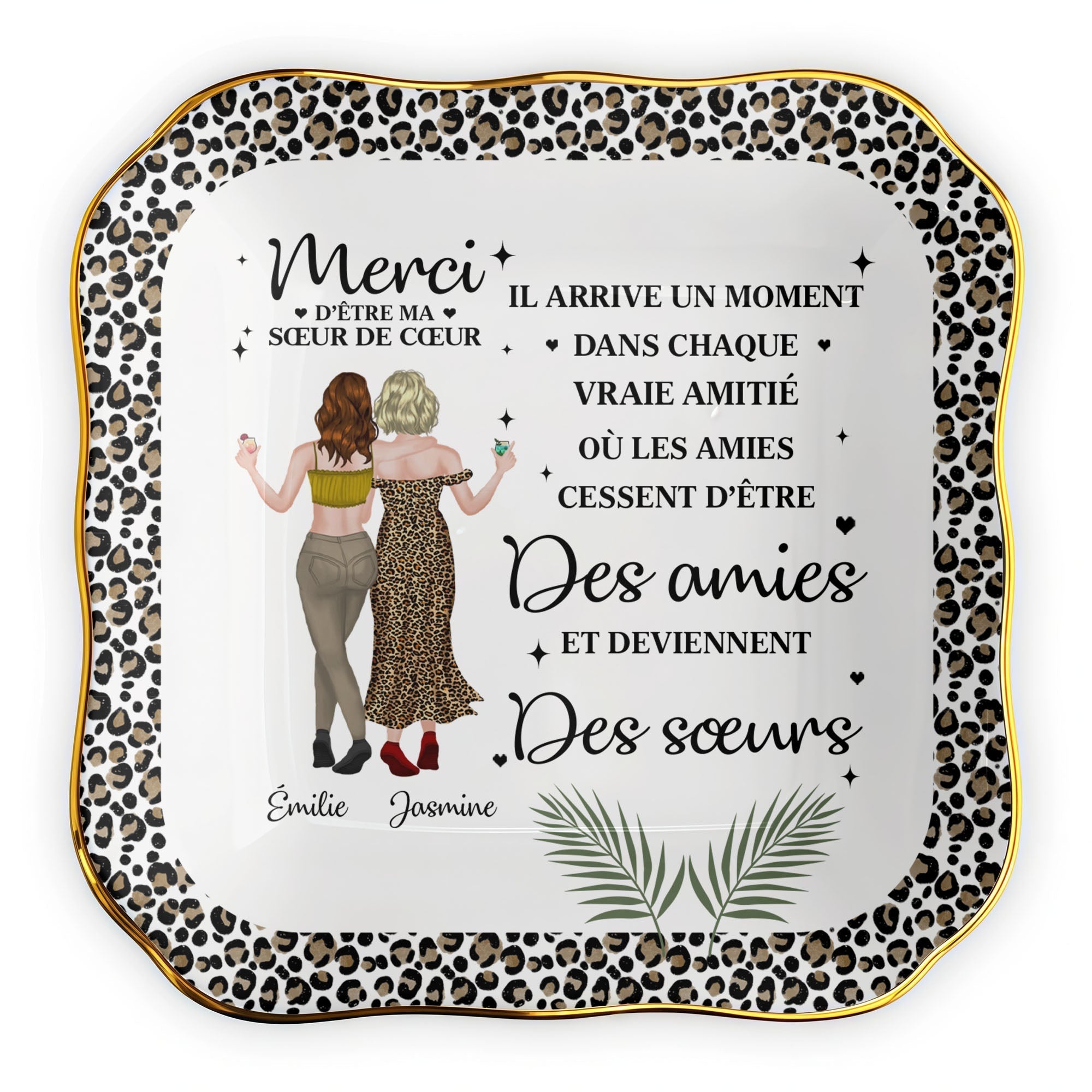 Personalized Lace Square Jewelry Dish Custom Name Gift for Best Friend