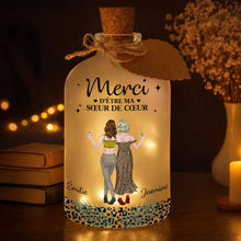 Load image into Gallery viewer, Personalized Frosted Glass Short Bottle Light Custom Art Gift for Best Friends
