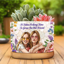 Load image into Gallery viewer, Personalized Ceramic Plant Pot Custom Photo Gift for Best Friends
