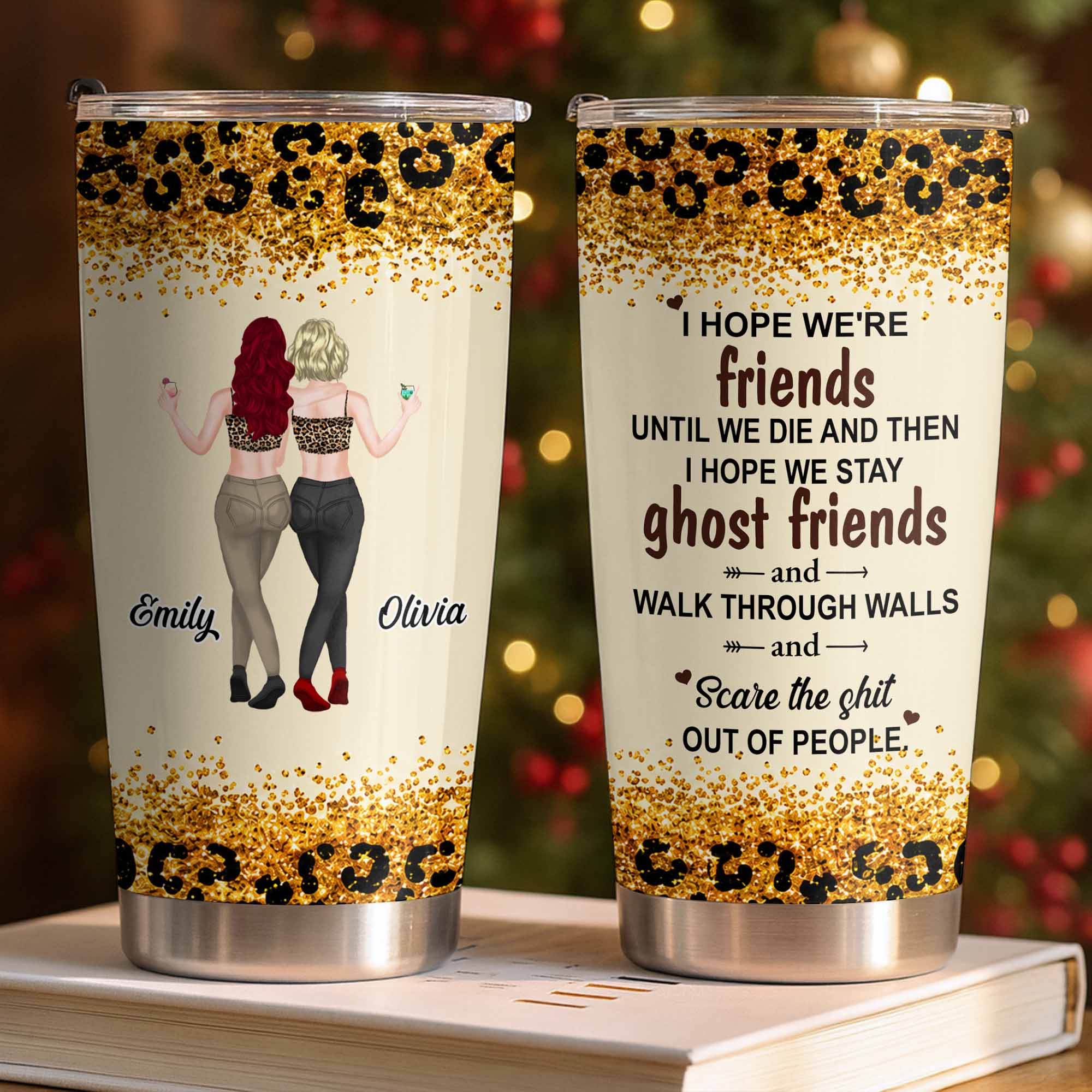 Personalized Ghost Friends Tumbler Custom Bestie Gift 20oz 30oz