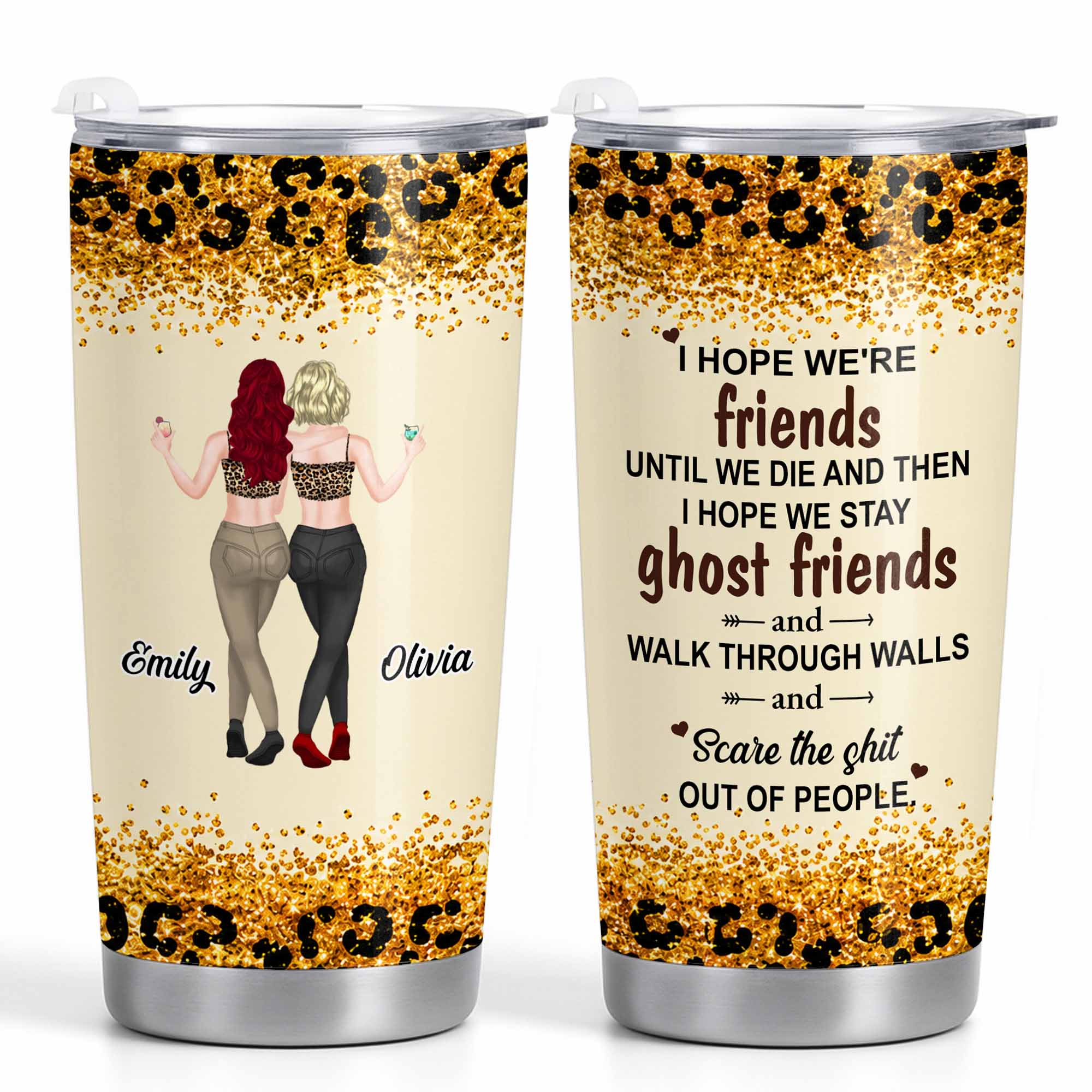 Personalized Ghost Friends Tumbler Custom Bestie Gift 20oz 30oz