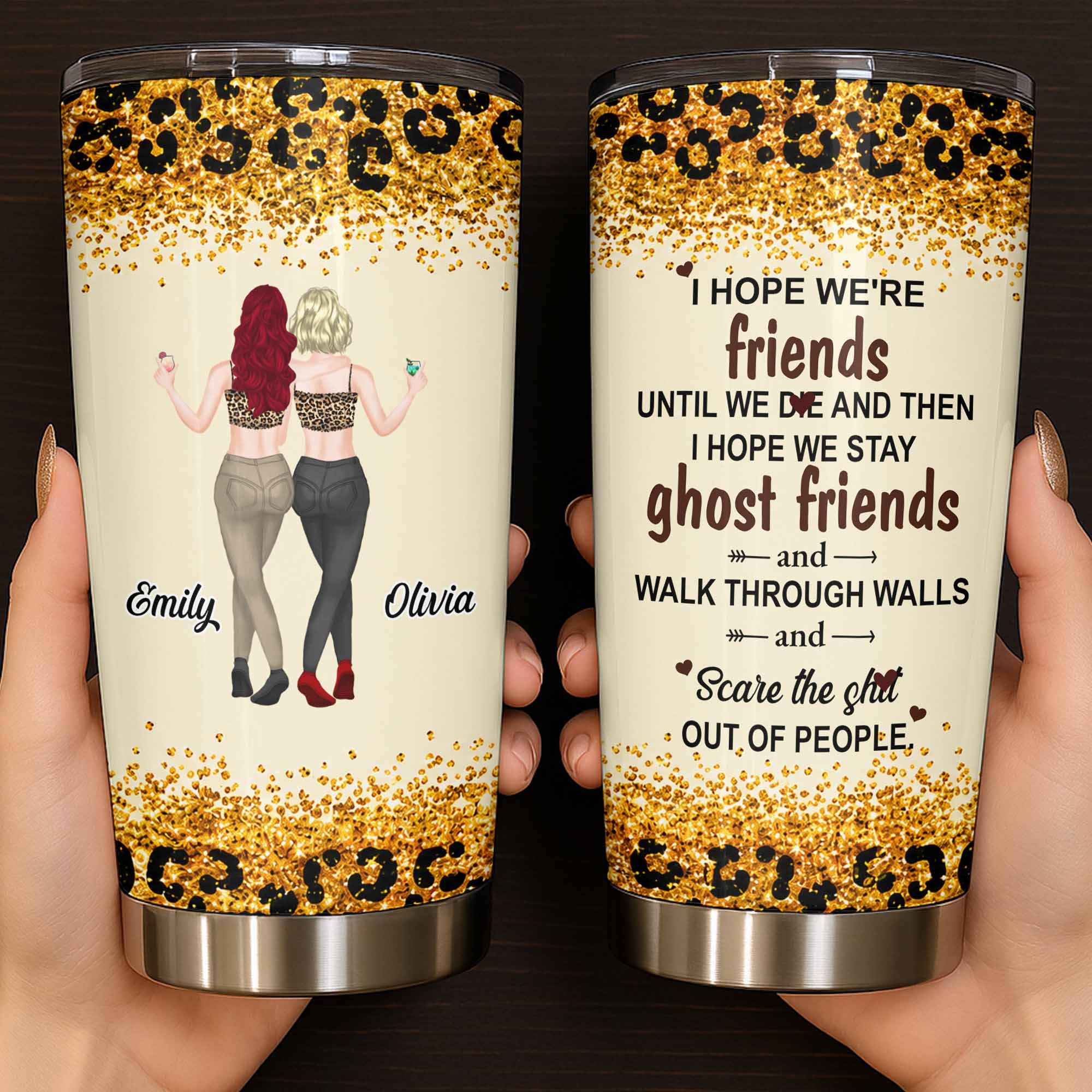 Personalized Ghost Friends Tumbler Custom Bestie Gift 20oz 30oz