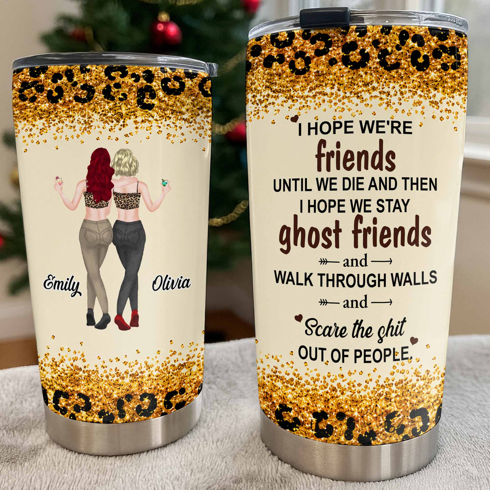 Personalized Ghost Friends Tumbler Custom Bestie Gift 20oz 30oz