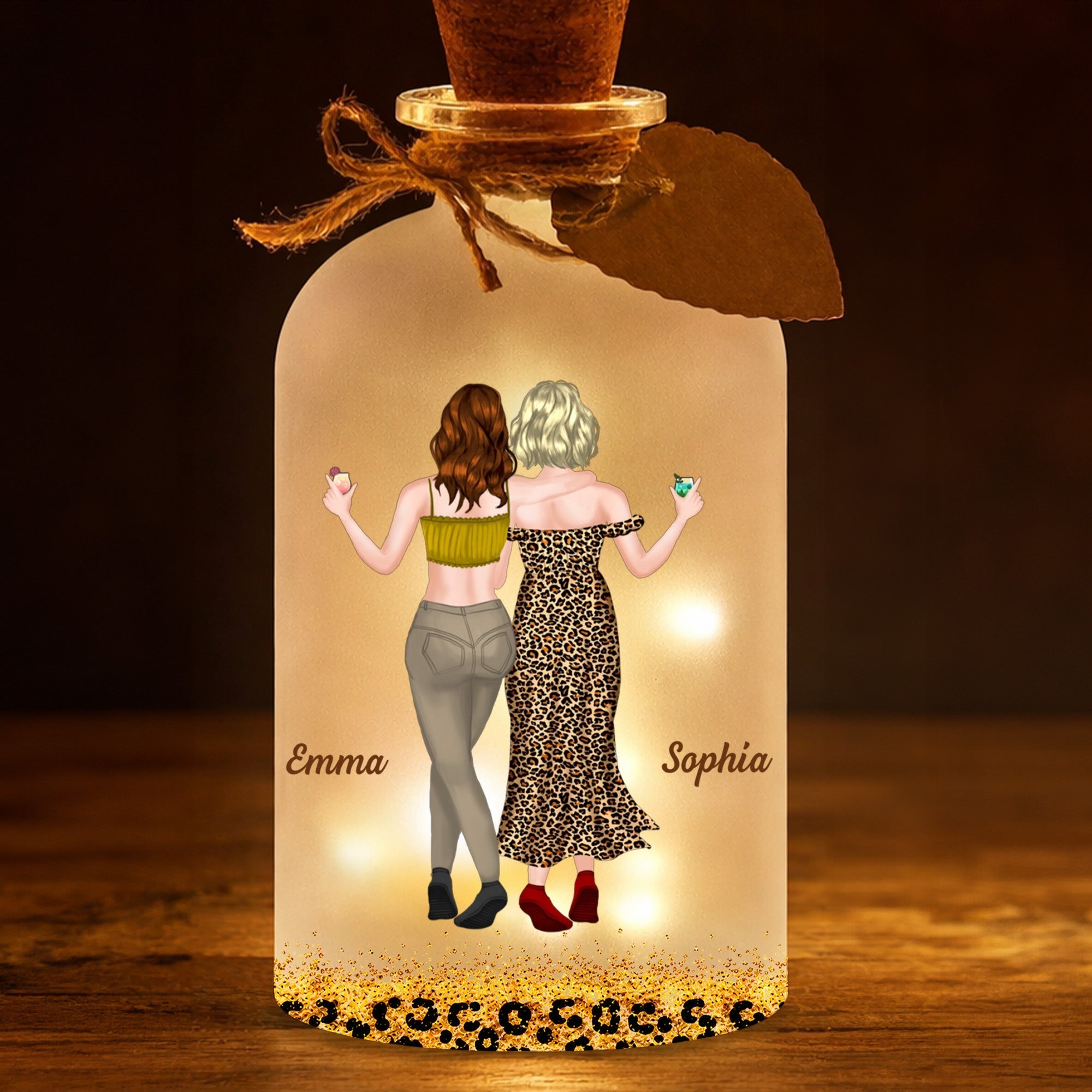 Personalized Short Bottle Light Custom Big Sis Gift Idea