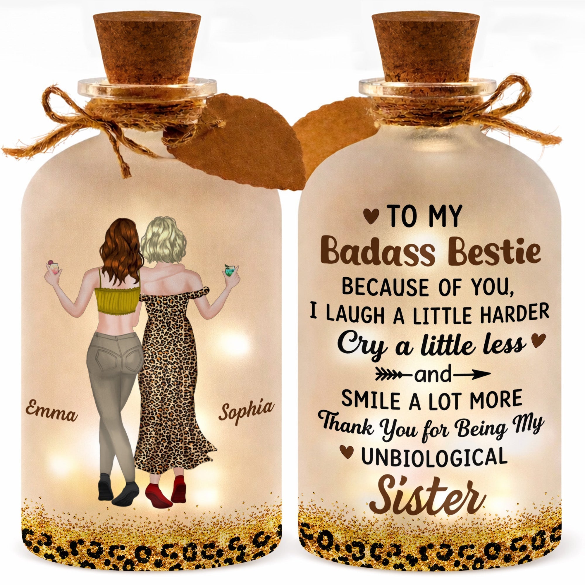 Personalized Short Bottle Light Custom Big Sis Gift Idea