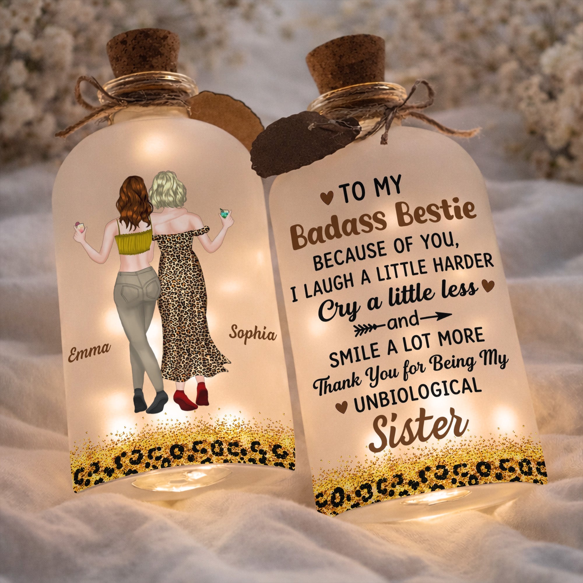 Personalized Short Bottle Light Custom Big Sis Gift Idea