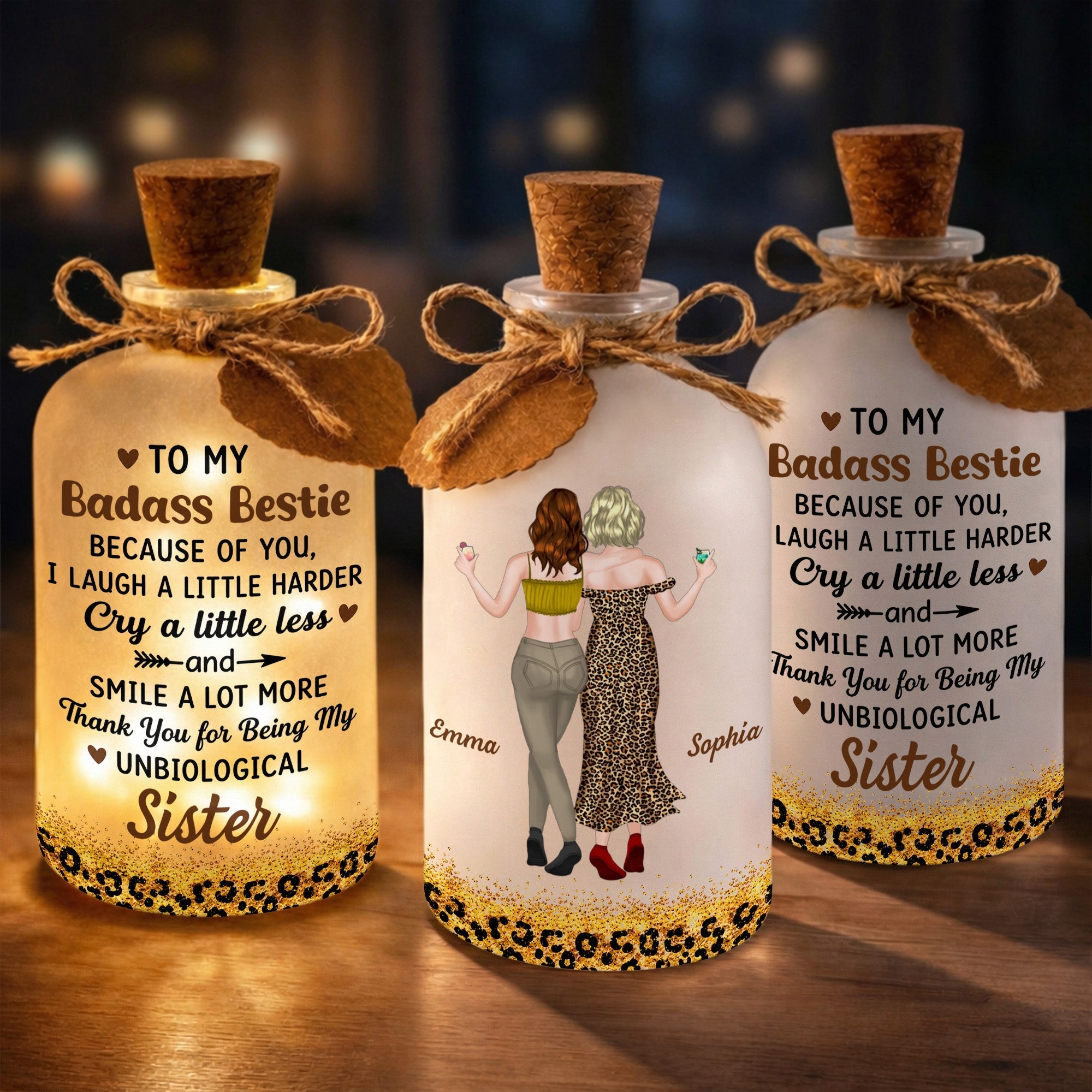 Personalized Short Bottle Light Custom Big Sis Gift Idea