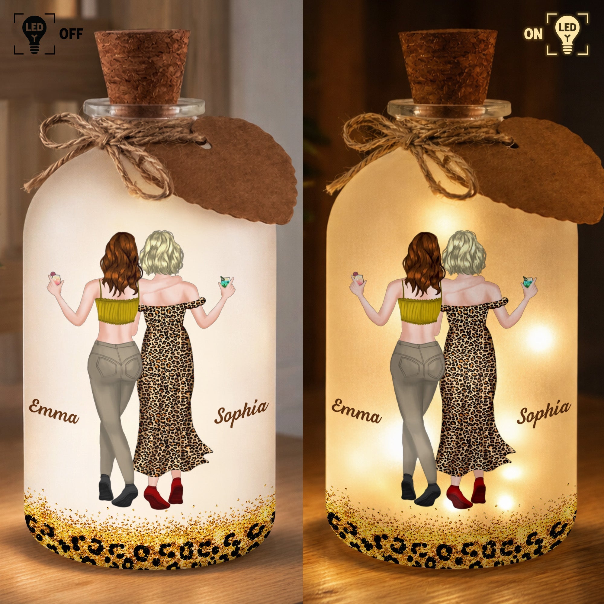 Personalized Short Bottle Light Custom Big Sis Gift Idea