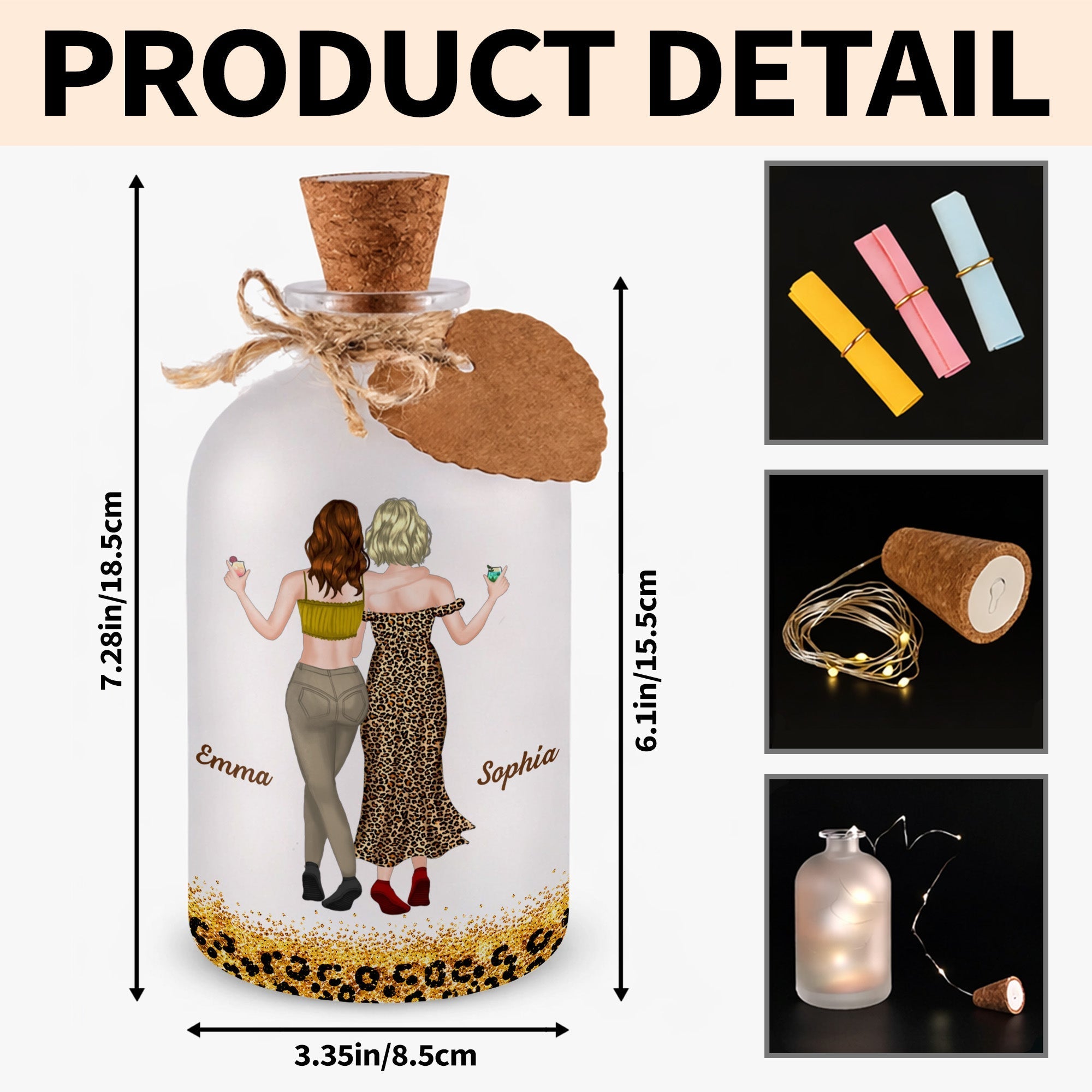 Personalized Short Bottle Light Custom Big Sis Gift Idea
