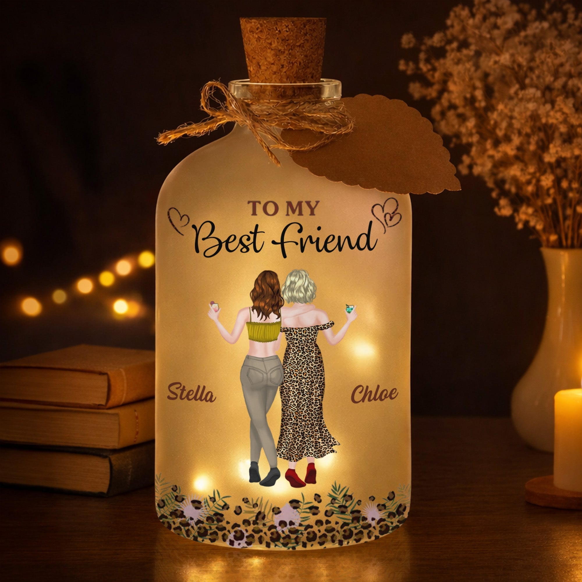 Personalized Short Bottle Light for Best Friend Gift