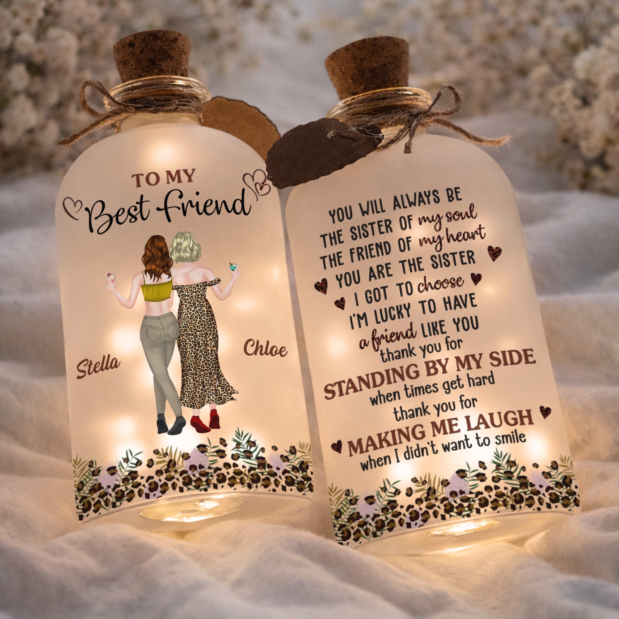 Personalized Short Bottle Light for Best Friend Gift