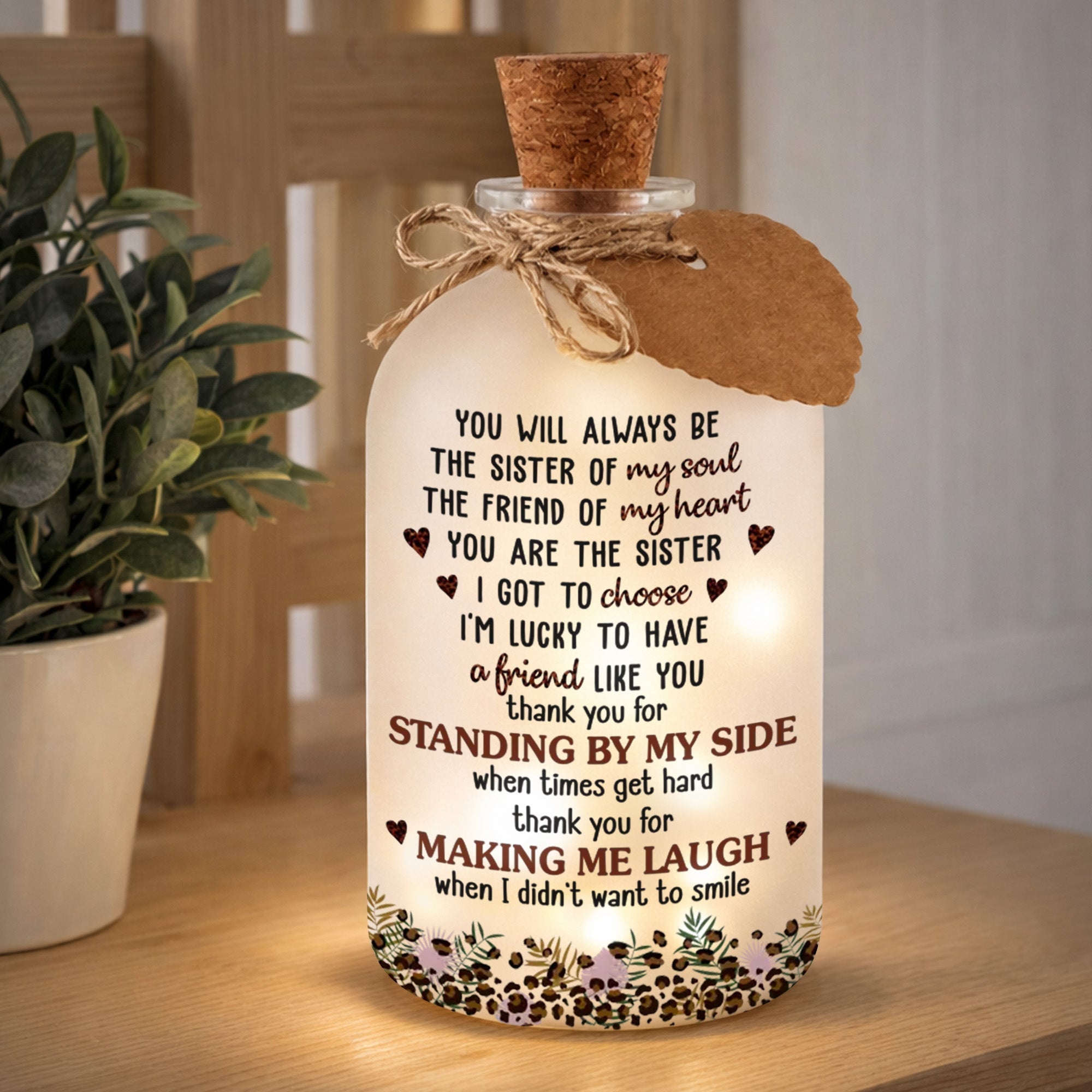Personalized Short Bottle Light for Best Friend Gift