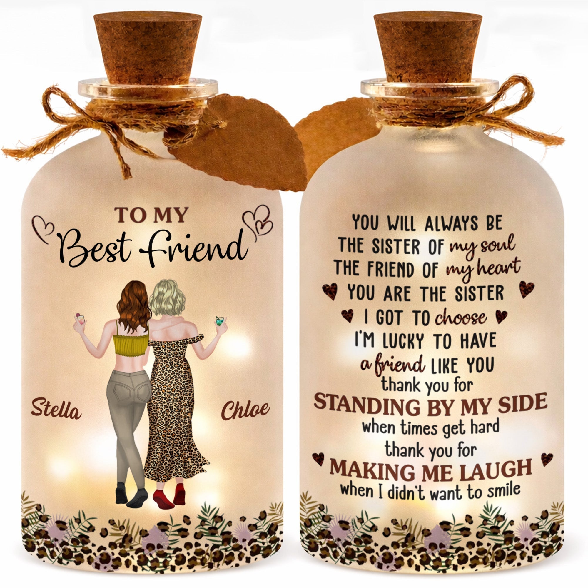 Personalized Short Bottle Light for Best Friend Gift