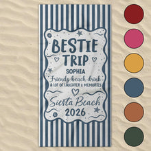 Load image into Gallery viewer, Personalized Beach Towel Custom Name for Best Friends Gift
