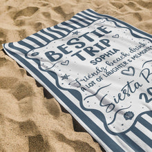 Load image into Gallery viewer, Personalized Beach Towel Custom Name for Best Friends Gift
