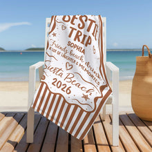 Load image into Gallery viewer, Personalized Beach Towel Custom Name for Best Friends Gift
